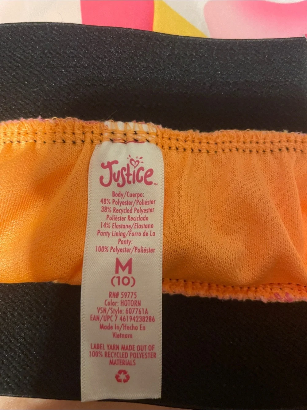 Justice Sport Pink & Yellow Camo-Print Athletic Shorts with Black Panels